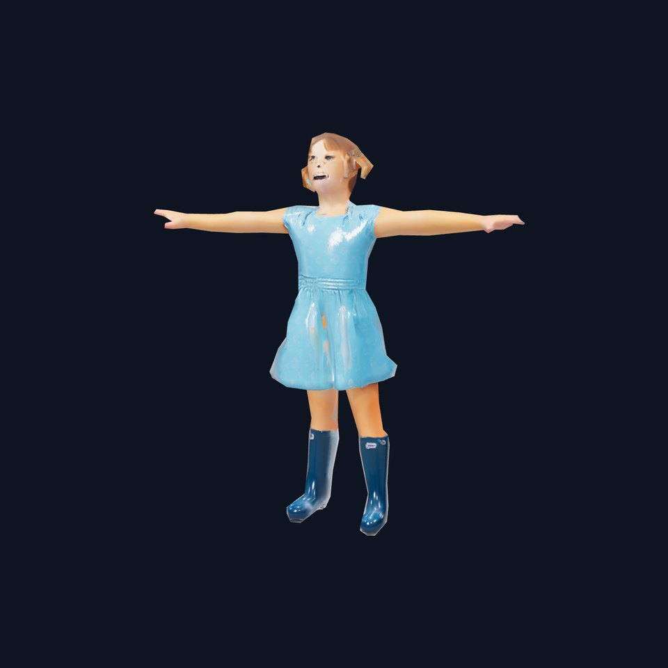 Child Character Model Pack in Blue Outfit and Boots